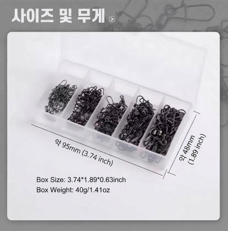 50개입 스테인리스 스틸 낚시 커넥터 핀