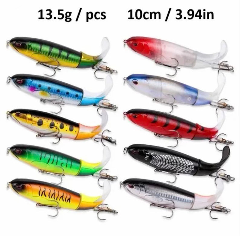 10개입 10cm 13.5g 워퍼 플로퍼 낚시 루어 세트
