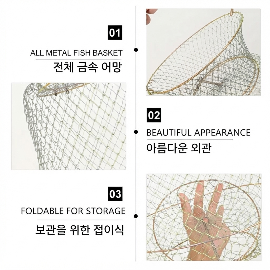 메탈 와이어 게잡이 낚시망 가재, 새우 포획용