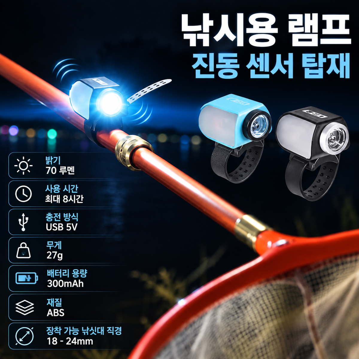 Tightline 낚시망 램프 블랙